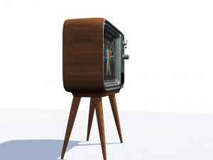 retro vintage old television set Modello 3D