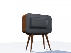 retro vintage old television set Modello 3D