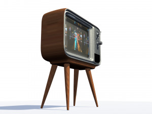 retro vintage old television set Modello 3D