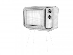 retro vintage old television set Modello 3D