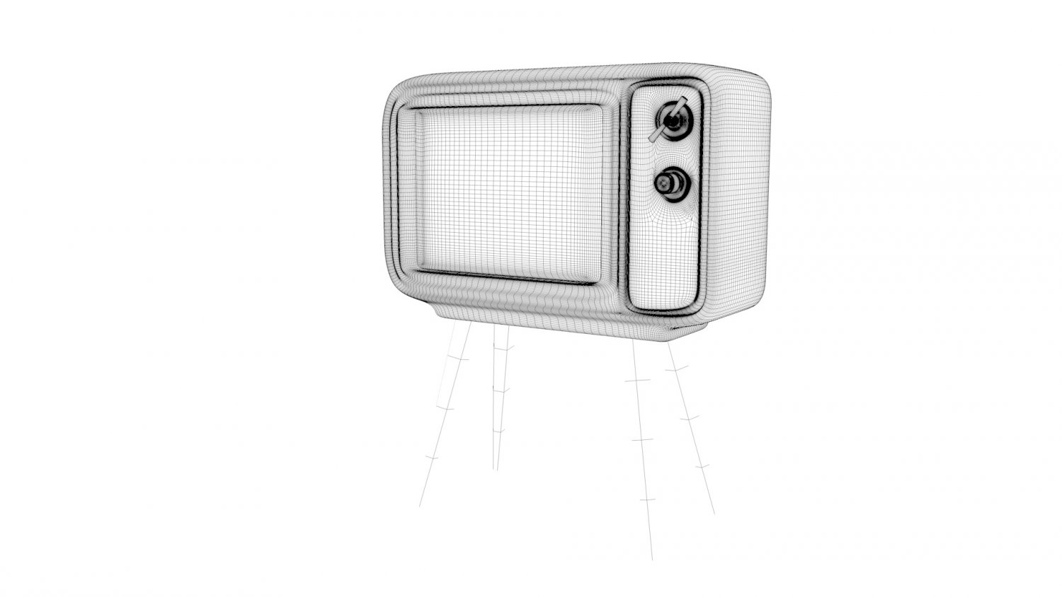 Retro Vintage Old Television Set 3D Модель In ТВ 3DExport