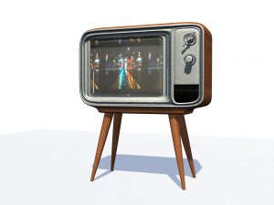 retro vintage old television set Modello 3D