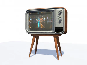 retro vintage old television set 3D Model