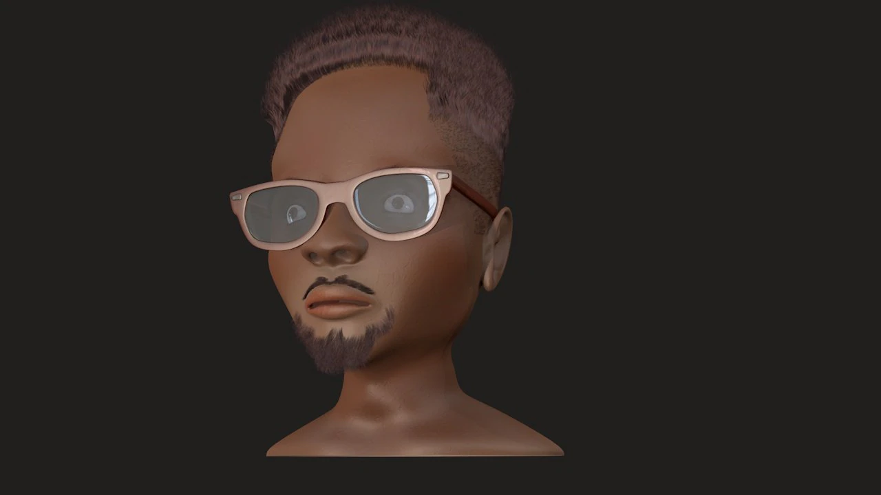 african american young head male 3D Model .c4d .max .obj .3ds .fbx .stl .blend 
