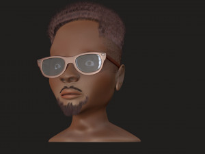 african american young head male 3D Model