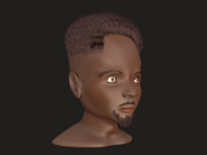 african american young head male 3D 模型