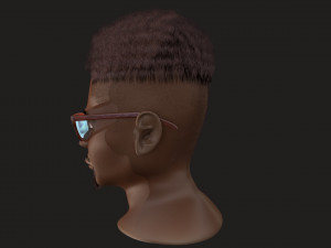 african american young head male 3D 模型