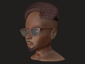 african american young head male 3D 模型