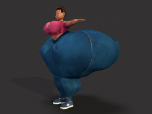 overweight fat big cartoony female Modèle 3D