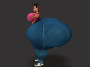 overweight fat big cartoony female Modèle 3D