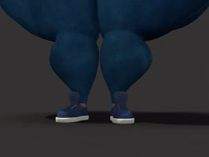 overweight fat big cartoony female 3D Model