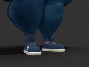 overweight fat big cartoony female Modèle 3D