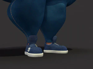 overweight fat big cartoony female 3D Model