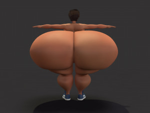 overweight fat big cartoony female Modèle 3D