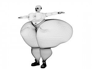 overweight fat big cartoony female Modèle 3D