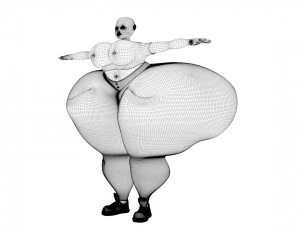 overweight fat big cartoony female 3D Model