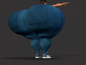 overweight fat big cartoony female Modèle 3D
