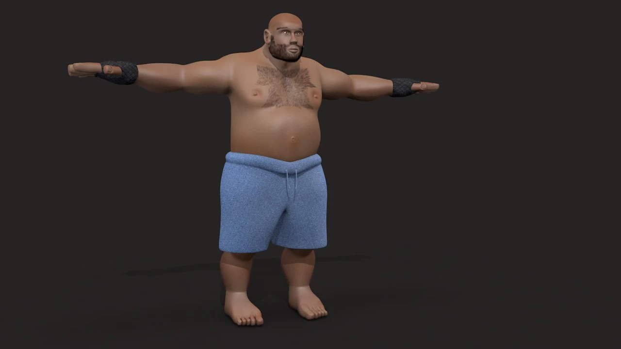 realistic model of a street wrestler 3D Model .c4d .max .obj .3ds .fbx .stl .blend 