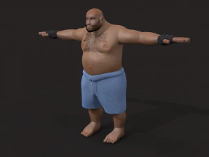 realistic model of a street wrestler 3D Model