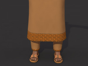 arab and african traditional men dress 3D Model