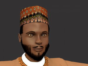 arab and african traditional men dress 3D Model