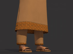 arab and african traditional men dress 3D Model