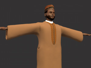 arab and african traditional men dress 3D Model