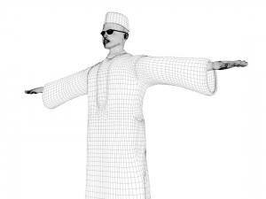 arab and african traditional men dress 3D Model