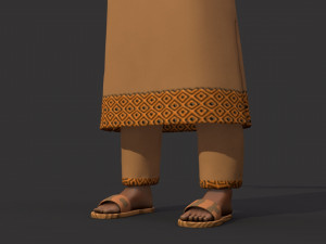arab and african traditional men dress 3D Model