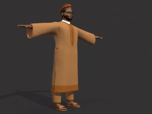 arab and african traditional men dress 3D Model