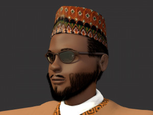 arab and african traditional men dress 3D Model