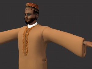 arab and african traditional men dress 3D Model