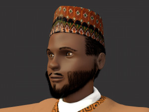 arab and african traditional men dress 3D Model