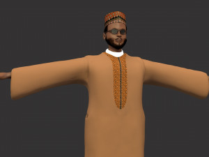 arab and african traditional men dress 3D Model