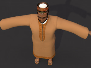 arab and african traditional men dress 3D Model