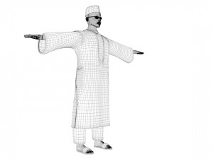 arab and african traditional men dress 3D Model