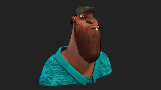cartoon head man with hair 3D Model .c4d .max .obj .3ds .fbx .stl .blend 