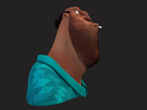 cartoon head man with hair 3D Model
