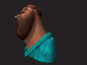 cartoon head man with hair 3D Model