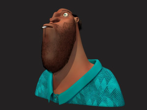 cartoon head man with hair 3D Model