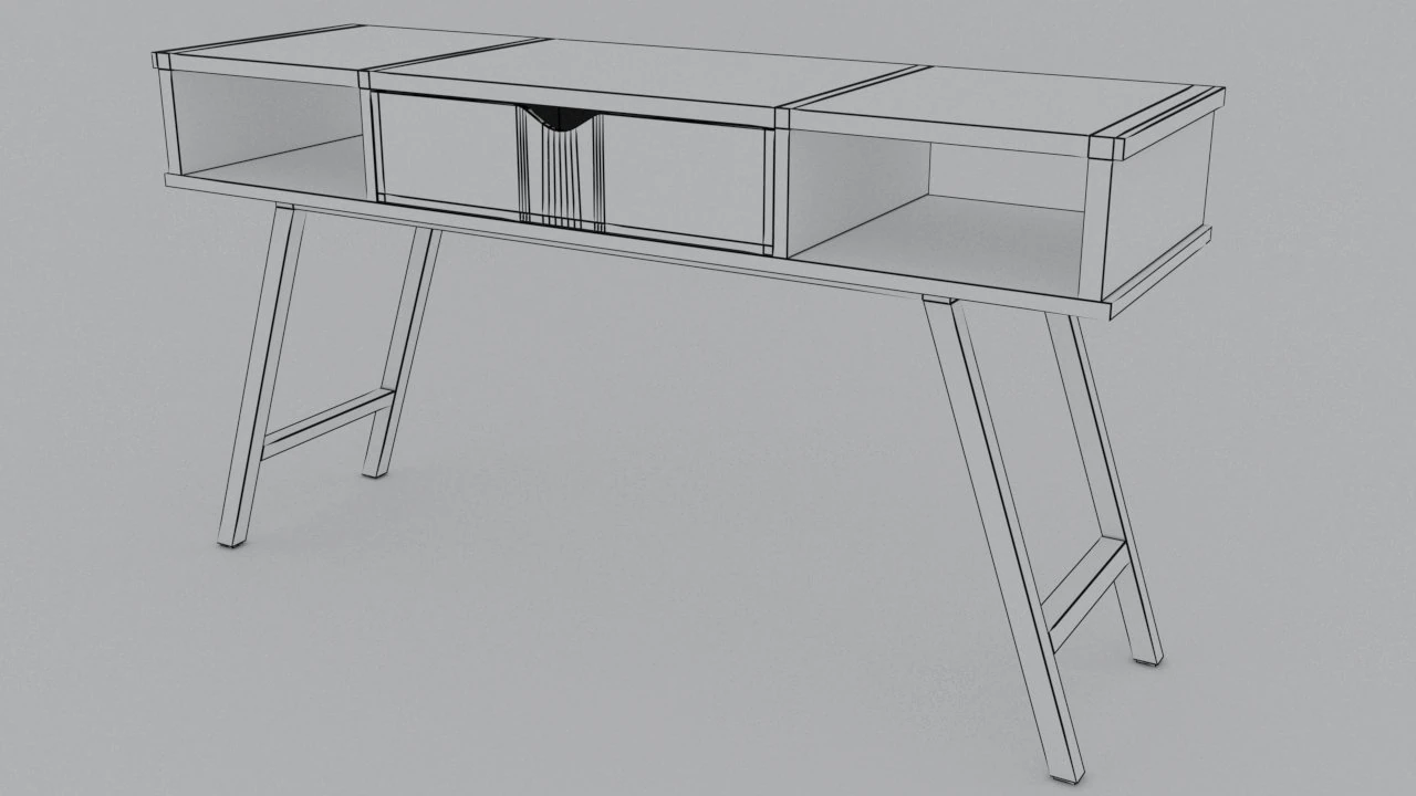 desk1 3D Model .c4d .max .obj .3ds .fbx .stl .blend 