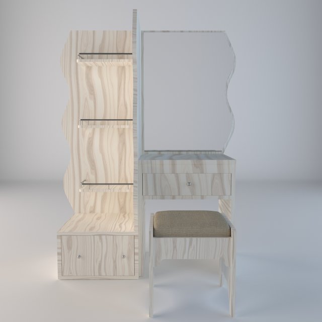 wooden dressing table 3D-Modell .c4d .max .obj .3ds .fbx .stl .blend 