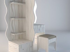 wooden dressing table 3D-Modell