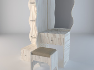 wooden dressing table 3D-Modell