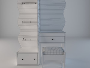 wooden dressing table 3D-Modell