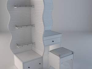 wooden dressing table 3D-Modell