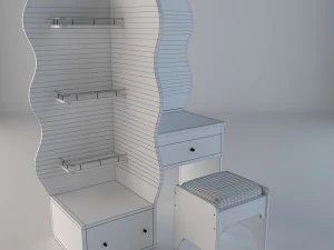 wooden dressing table 3D Model