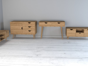 wooden furnitures collection 3Dモデル