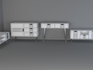 wooden furnitures collection 3Dモデル