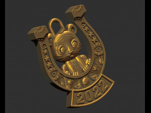 Tiger on a Horseshoe 3D-printmodel